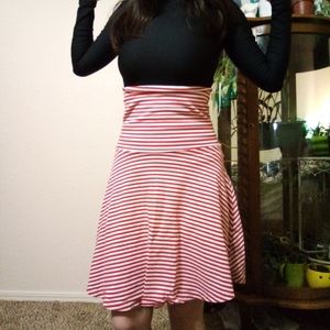 Forever 21 Red and White Stripe Skirt